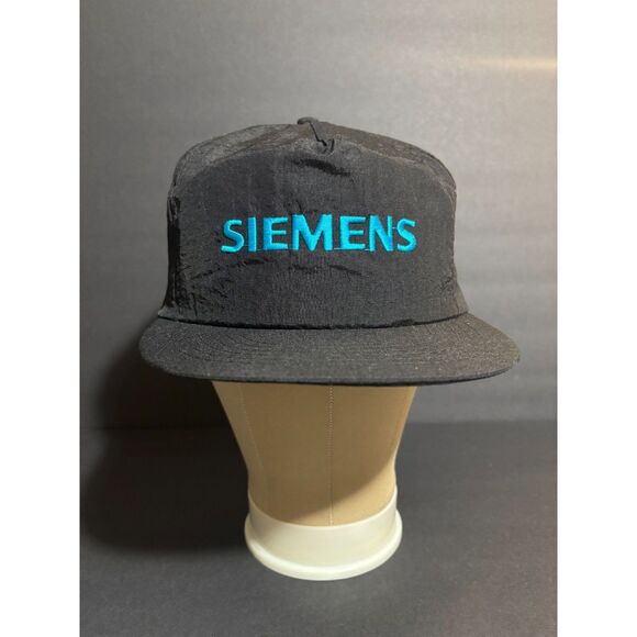 Vintage Siemens Snapback Hat Black Nylon Enclosed Switches Promo Cap Adjustable - Picture 1 of 4